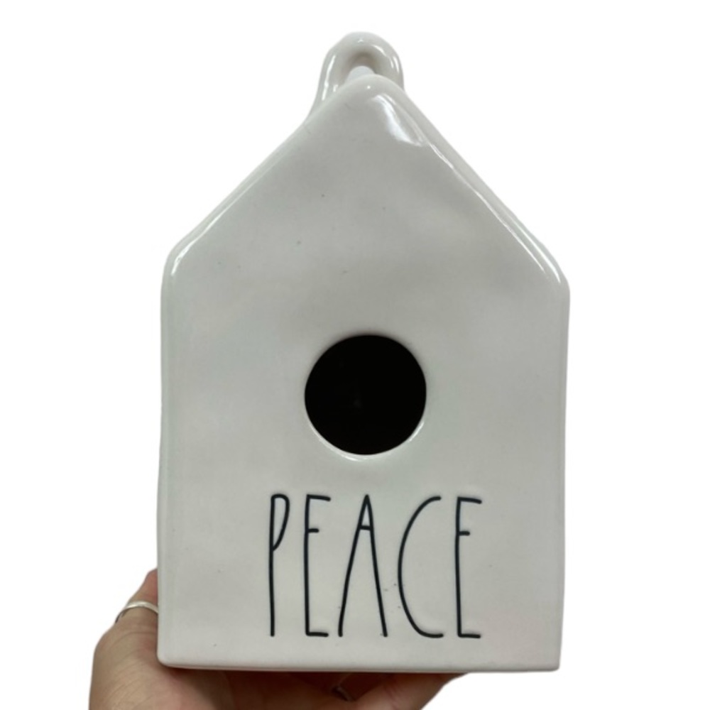 Rae Dunn artesian collection PEACE ceramic birdhouse by Magenta 213